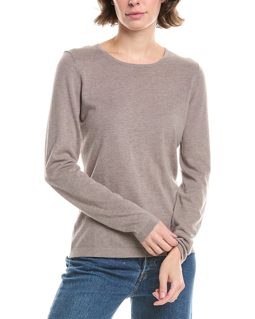 

Форте Кашемир Приталенный свитер из шелка и кашемира Forte Cashmere, серый