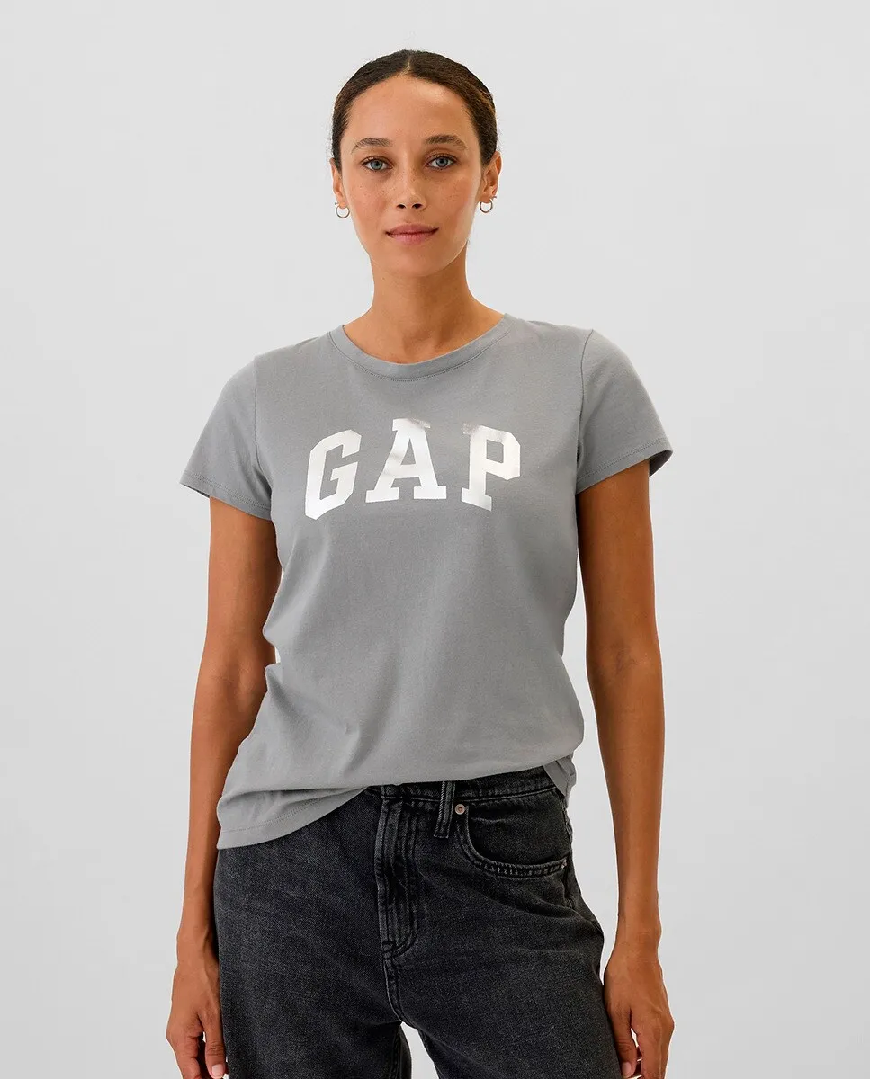 

Женская футболка с коротким рукавом и рисунком спереди Gap, черный