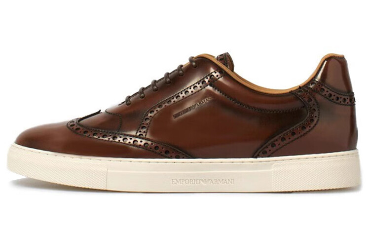 

Кроссовки EMPORIO ARMANI Skateboarding Shoes Men Low-top Brown, коричневый