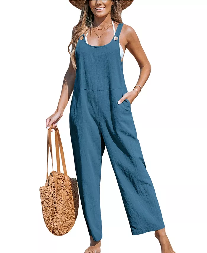 

Женский комбинезон Raven с зауженным силуэтом и нагрудником Cupshe, синий