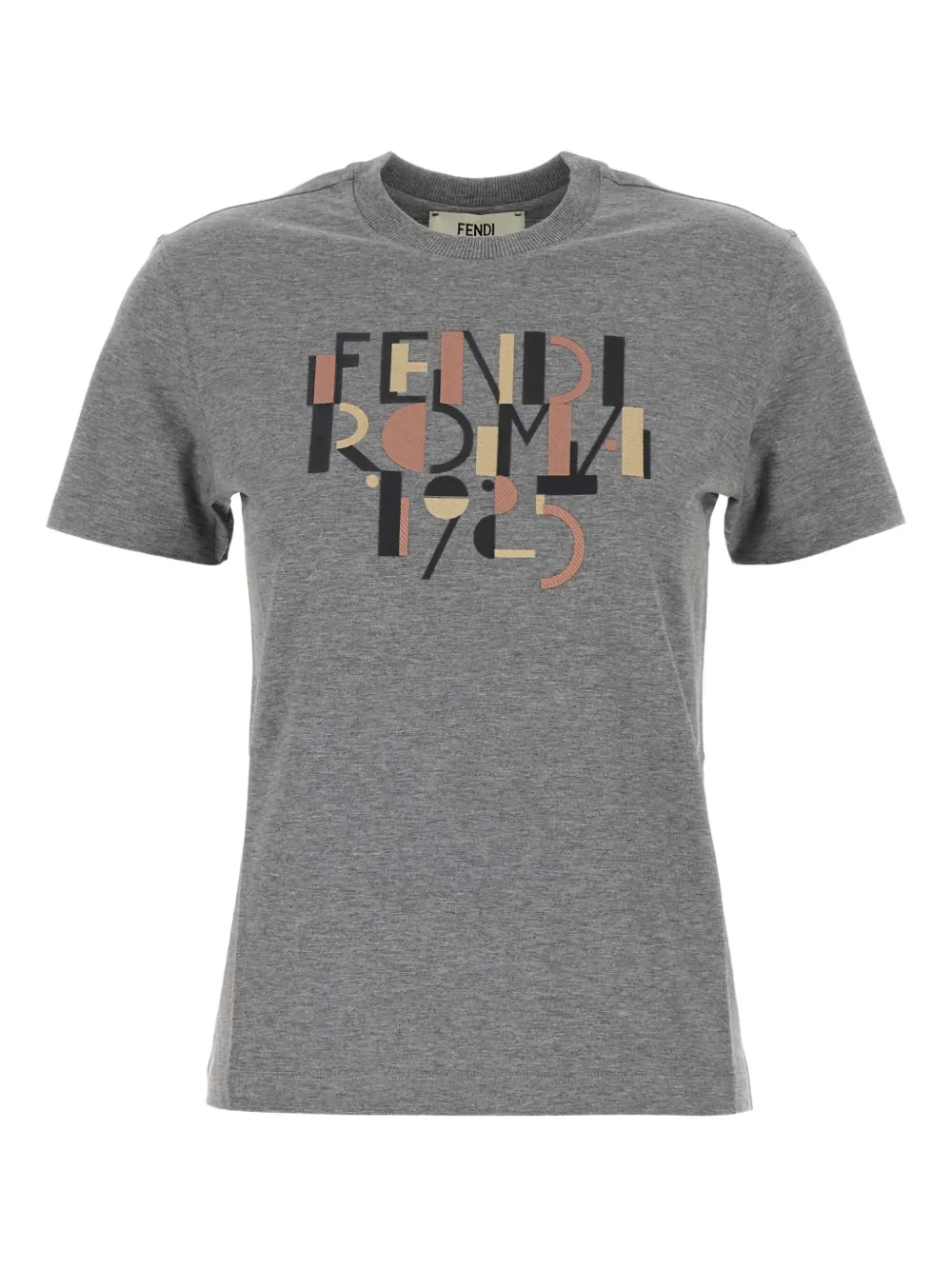 

Хлопковая футболка с логотипом FENDI, серый