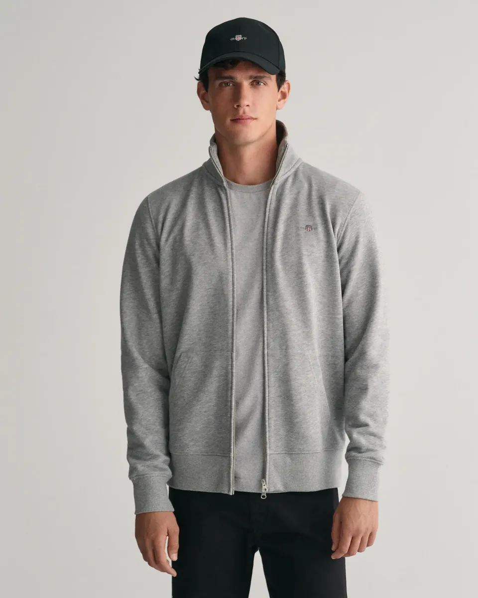 

Толстовка Gant "REG SHIELD FULL ZIP SWEAT" с вышитым логотипом на груди, серый