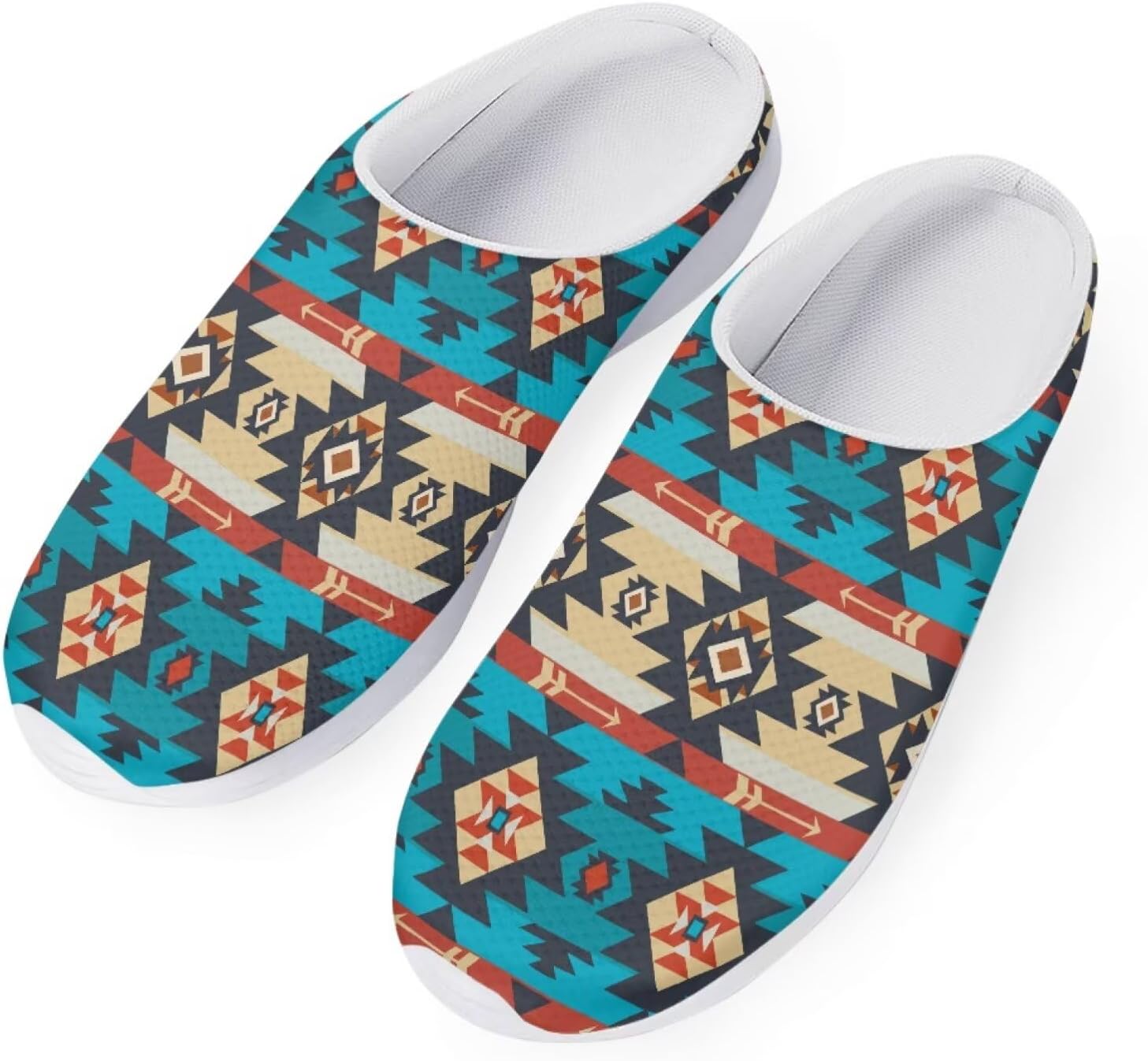 

Женские слипоны-кроссовки Forchrinse с тропическим ананасом и плюмерией, дышащие, для ходьбы, сабо, домашние и пляжные тапочки, обувь для медсестер, легкие, Aztec Print