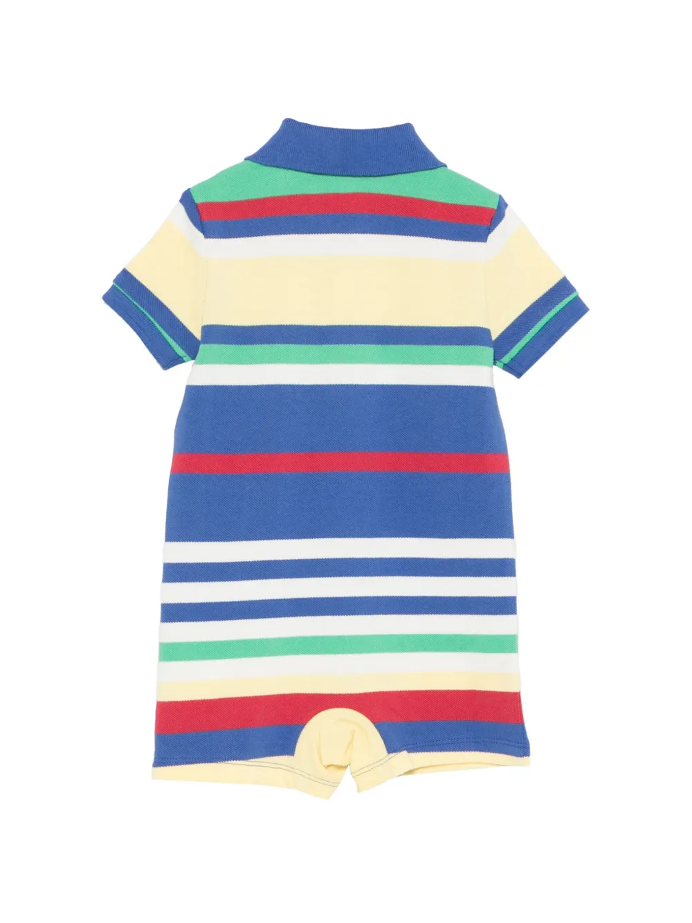 Полукомбинезон с полосатым узором и воротником поло Polo Ralph Lauren Kids, синий — фото 2