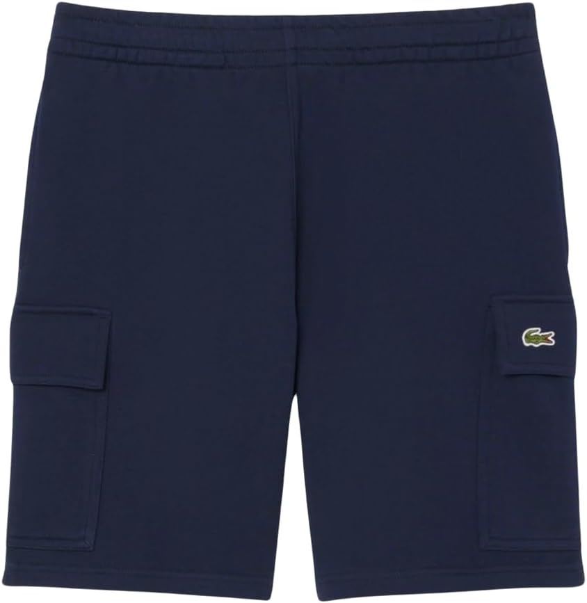

Lacoste мужские неворсовые флисовые карго-шорты, black, M, Navy Blue