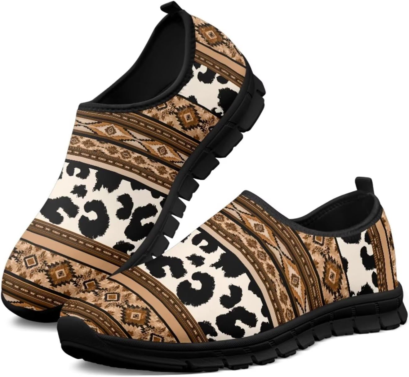 

Мужские слипоны в западном стиле ацтеков, повседневные спортивные туфли без шнурков, повседневные лоферы, кроссовки для бега Gdxynsmny, Southwest Aztec Cow Spot