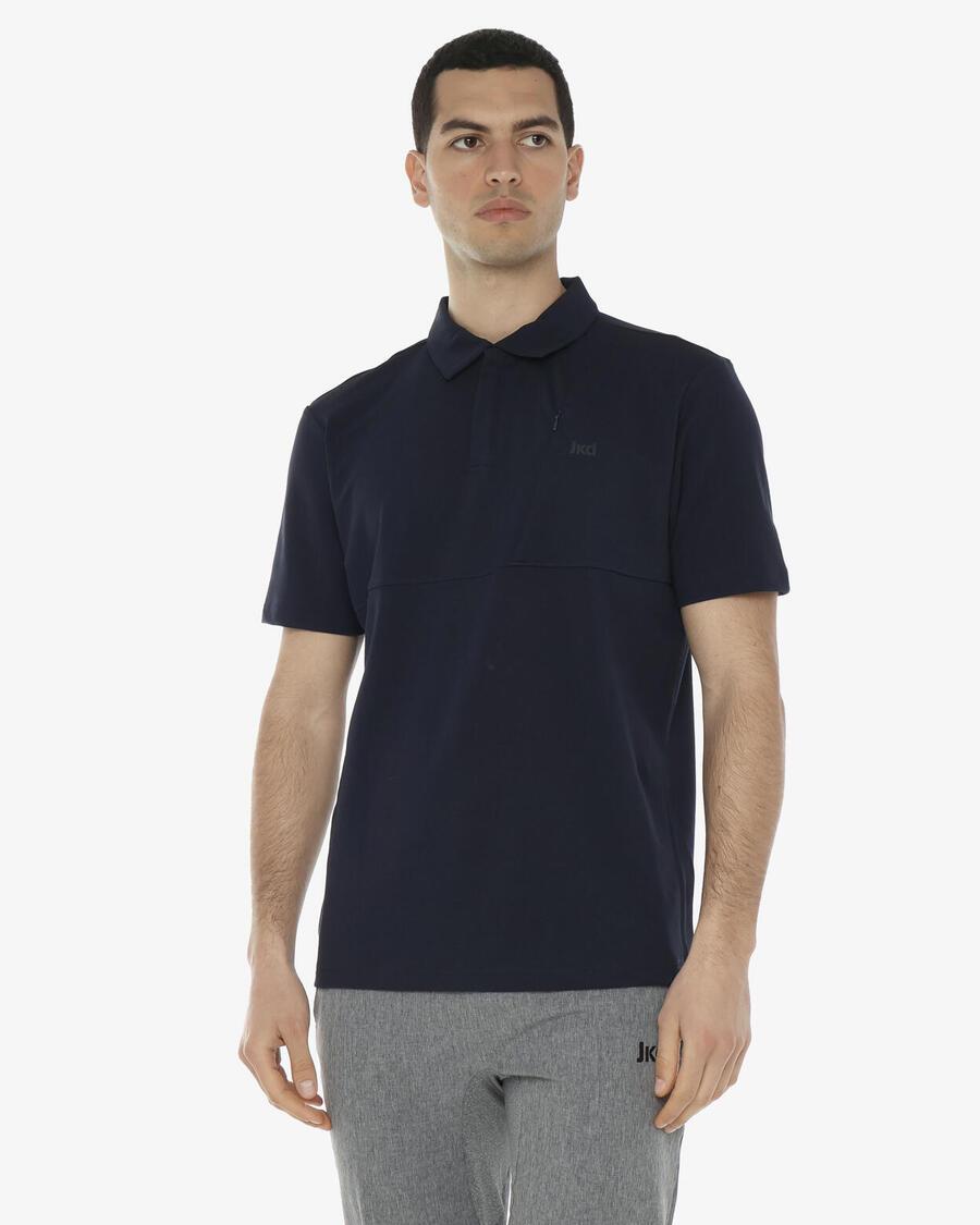 

JAKED Мужская синтетическая рубашка-поло темно-синего цвета для фитнеса