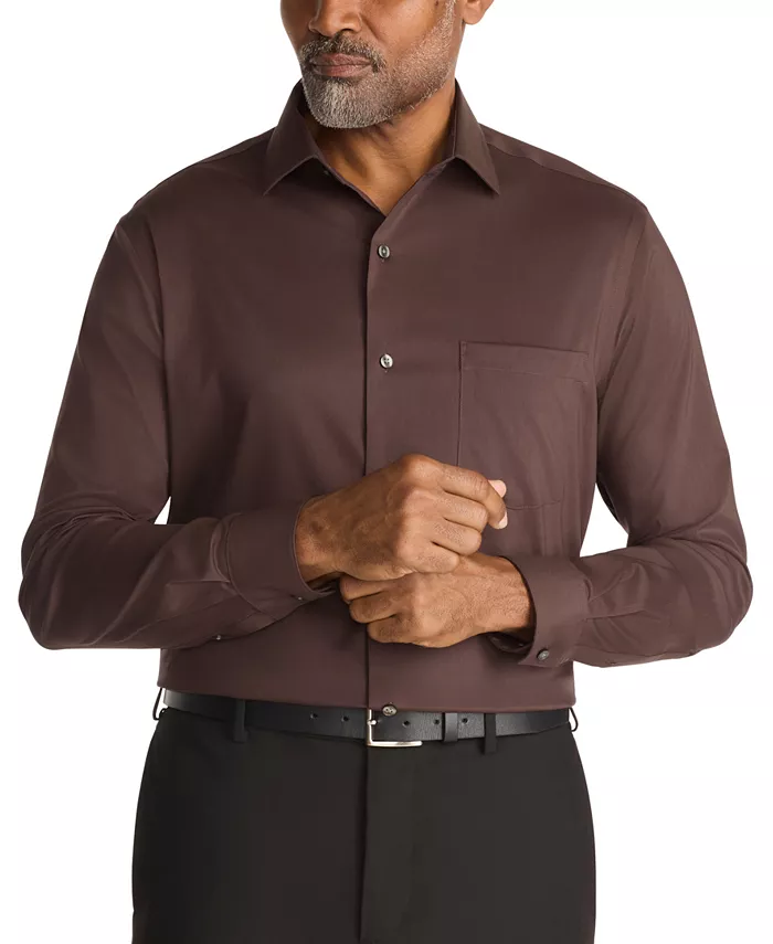 

Мужская классическая рубашка с гибким воротником Ultra Wrinkle Free Van Heusen, коричневый