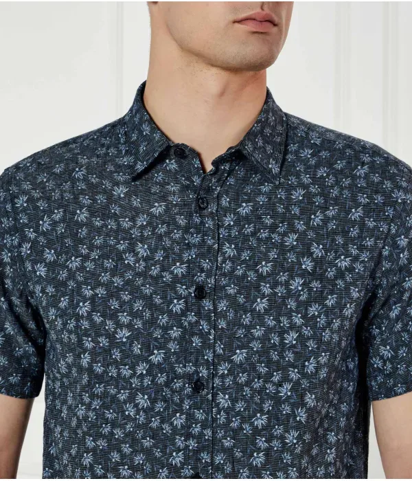 Льняная рубашка C-ROAN-ken-SH-C1-251 slim fit Boss, темно-синий — фото 4