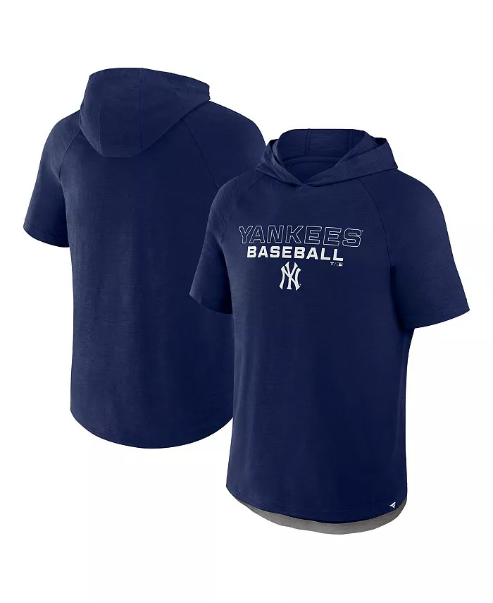 

Мужская синяя толстовка с капюшоном New York Yankees Clubhouse Optimal Play реглан с короткими рукавами Fanatics