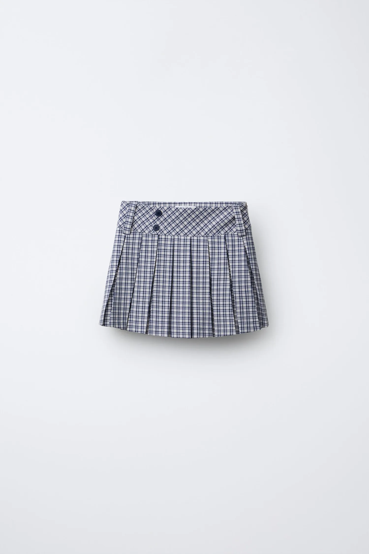 Юбка в клетку с пуговицами Zara, синий