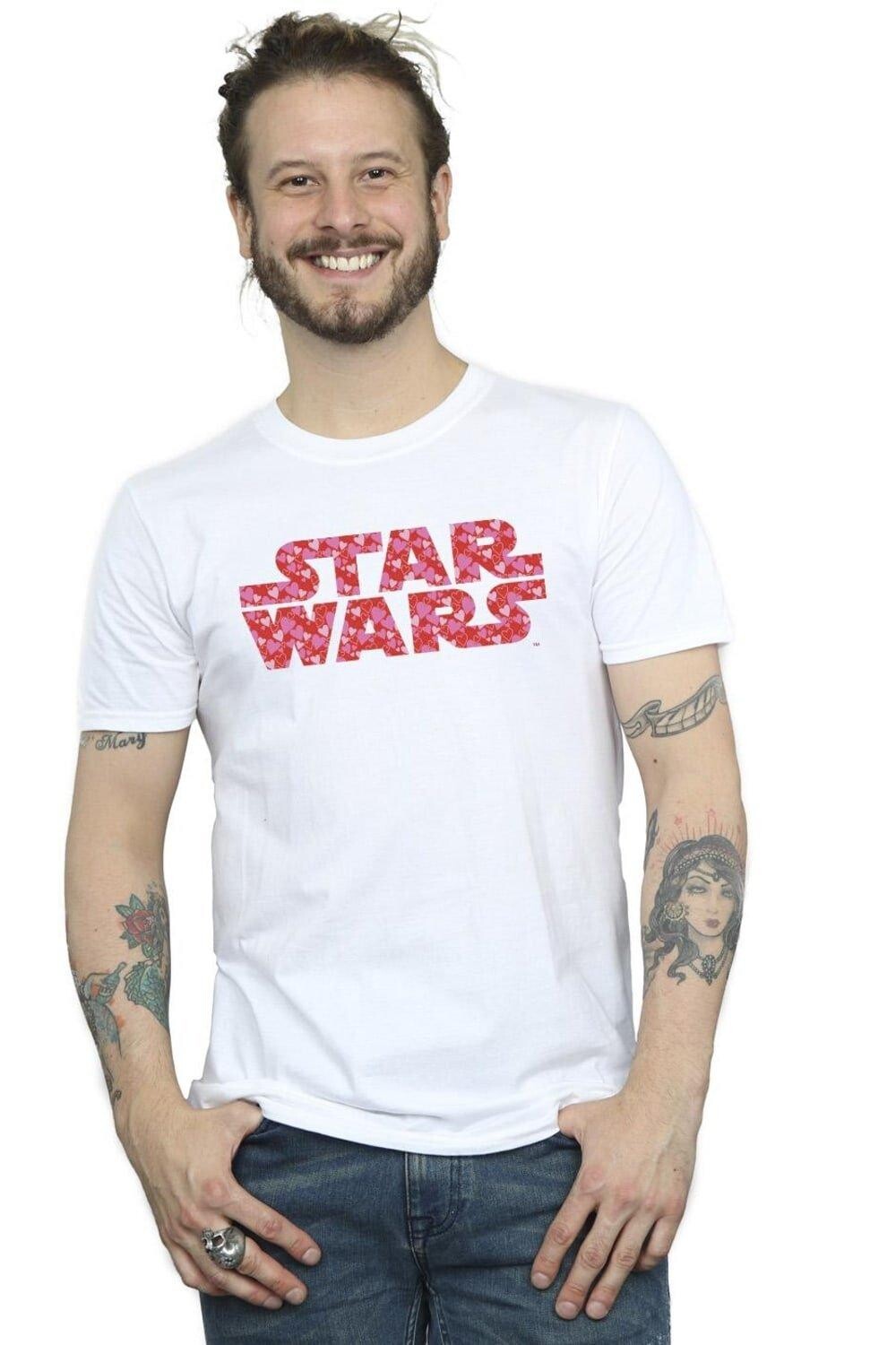 

футболка с логотипом в форме сердца Star Wars, белый