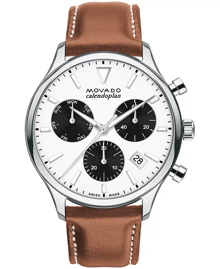 

Мужские наручные часы Heritage Cognac Brown с ремешком из натуральной кожи, 43 мм Movado
