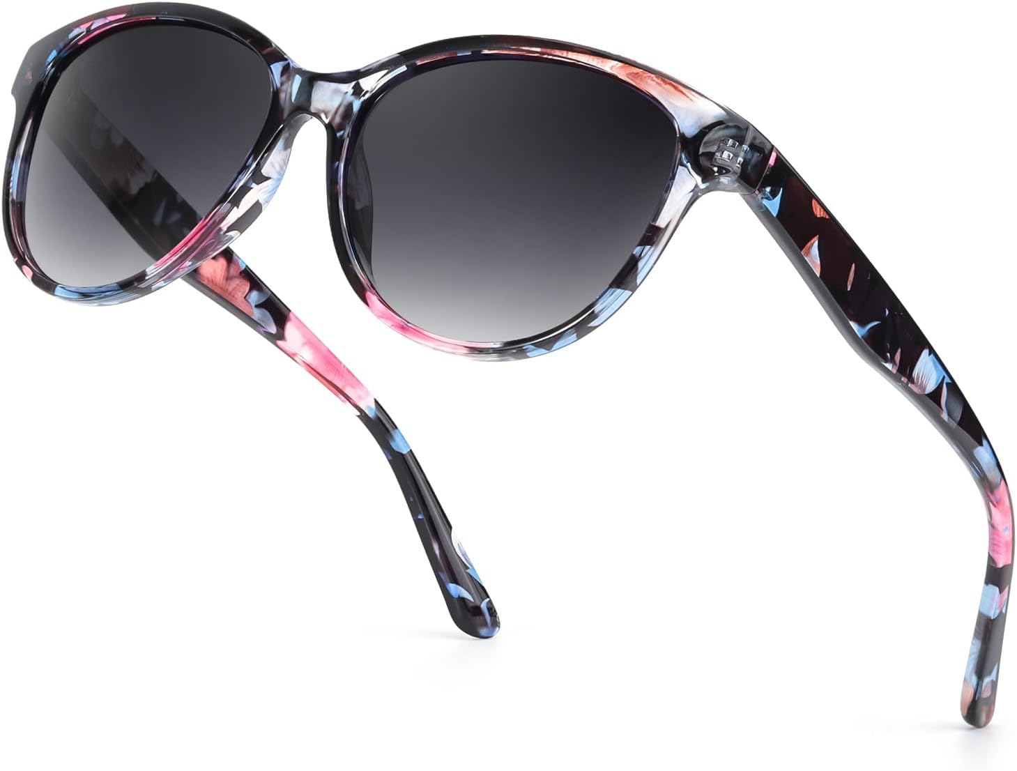 

Поляризованные солнцезащитные очки LVIOE «кошачий глаз» для женщин, модные классические ретро-очки с защитой от УФ-излучения UV400, для вождения, рыбалки, LS8091, A02 Floral Black Frame / Black Polarized Lenses