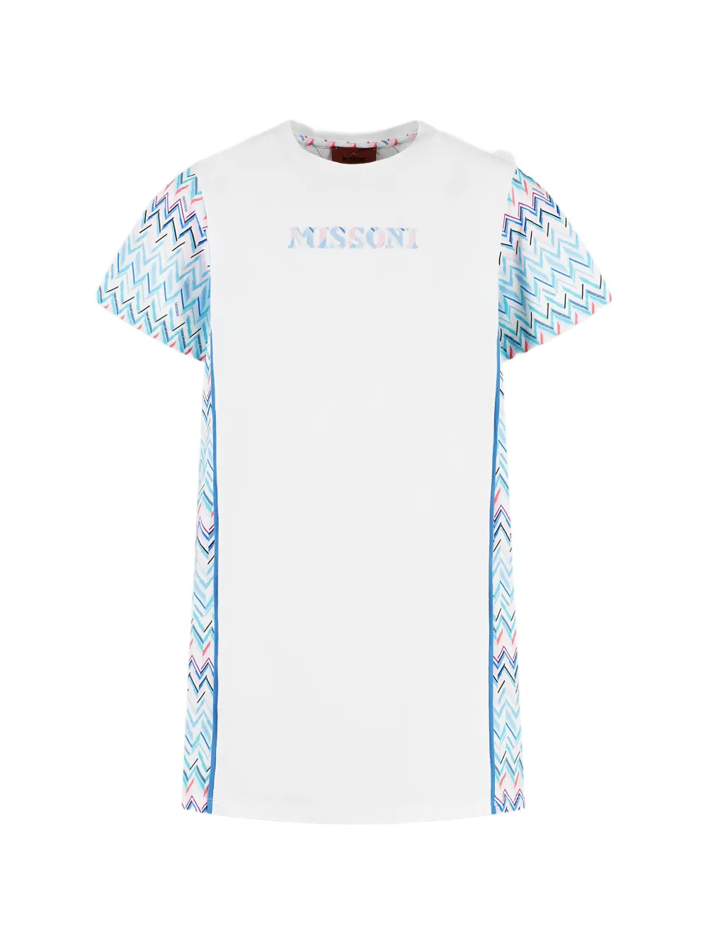 Платье-футболка с зигзагообразным узором Missoni Kids, белый