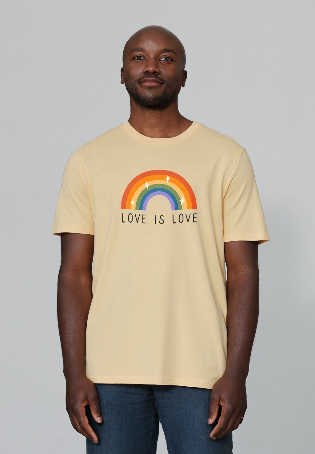 

Футболка с принтом LOVE IS LOVE watapparel, желтый