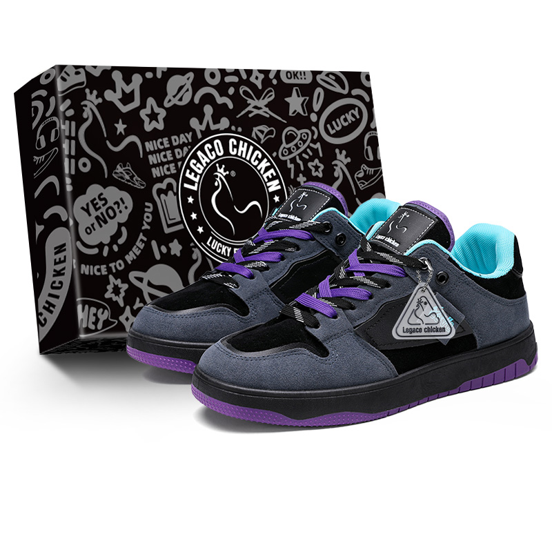 

Антискользящие и износостойкие дышащие низкие кеды для скейтбординга Legaco Chicken, черно-серый