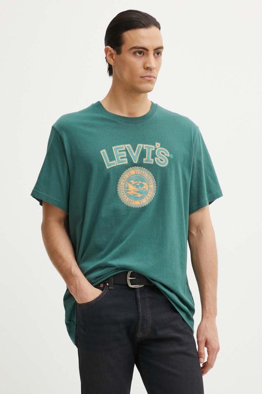 

Хлопковая футболка Levi's, зеленый