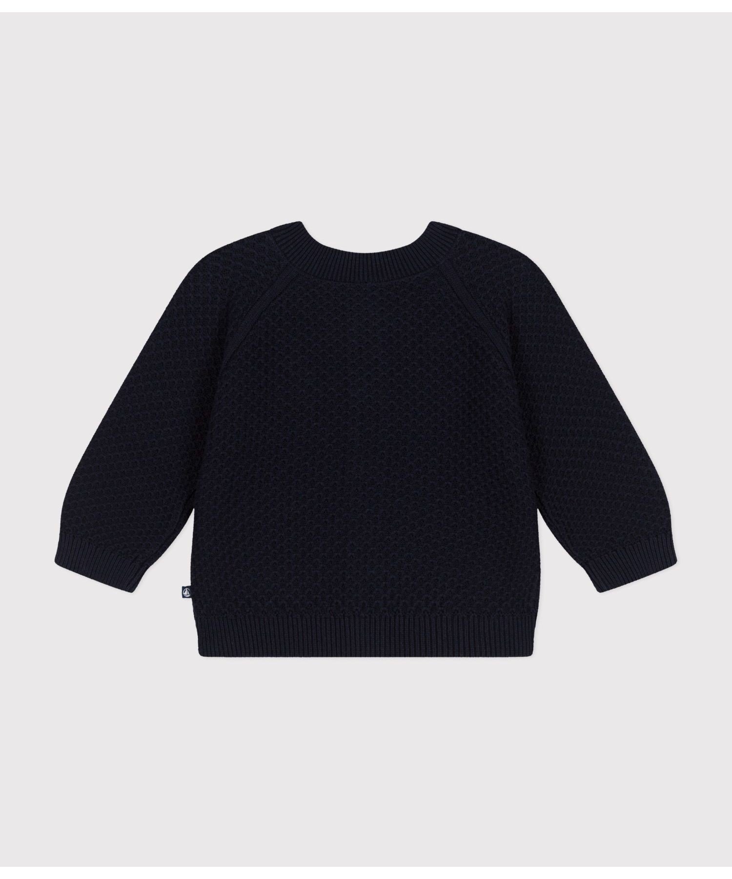 Хлопковый вязаный кардиган PETIT BATEAU, Navy — фото 3