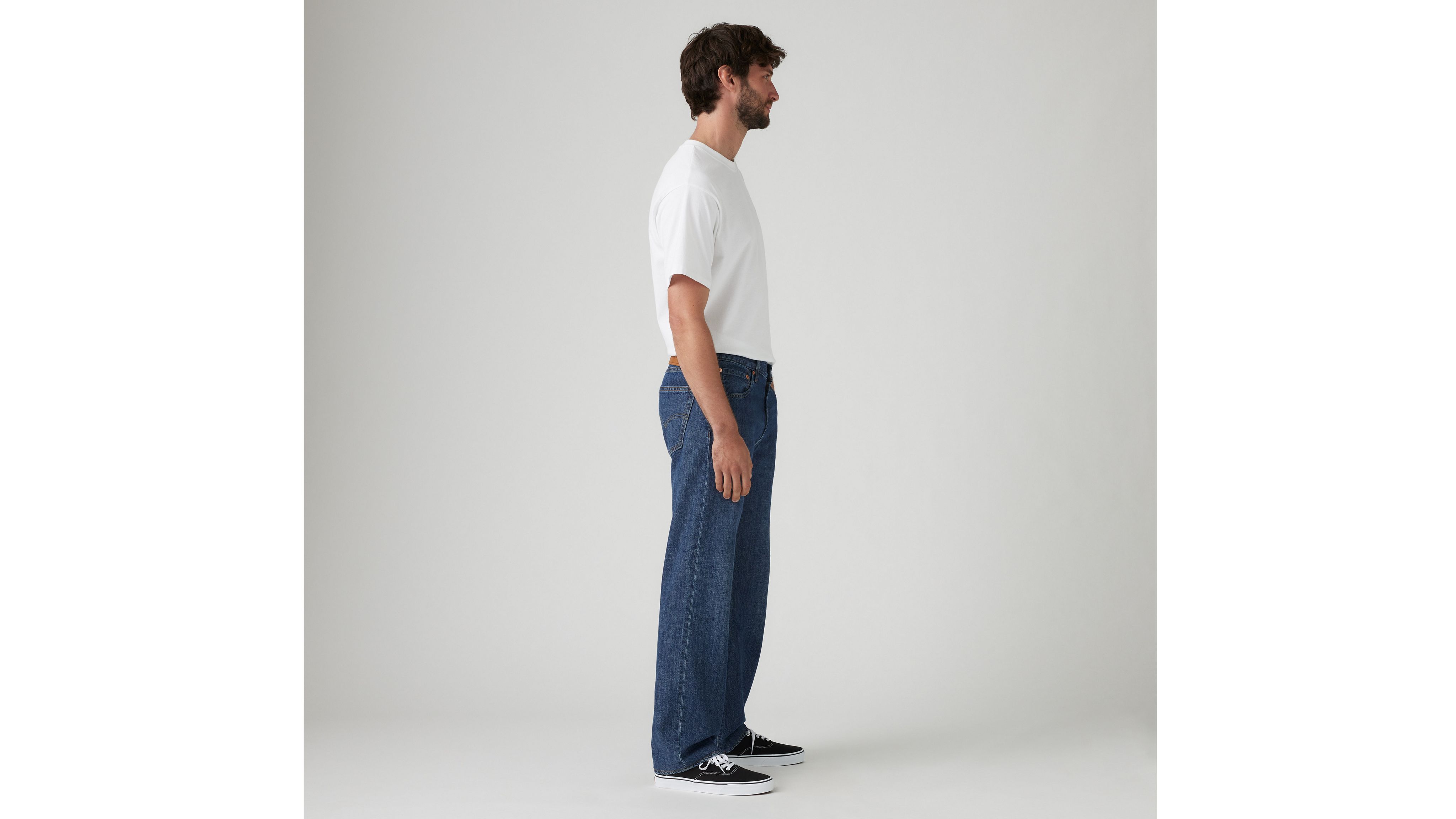 555 Свободные прямые мужские джинсы из льна и денима Levi's, цвет My True Potential - Medium Wash — фото 4