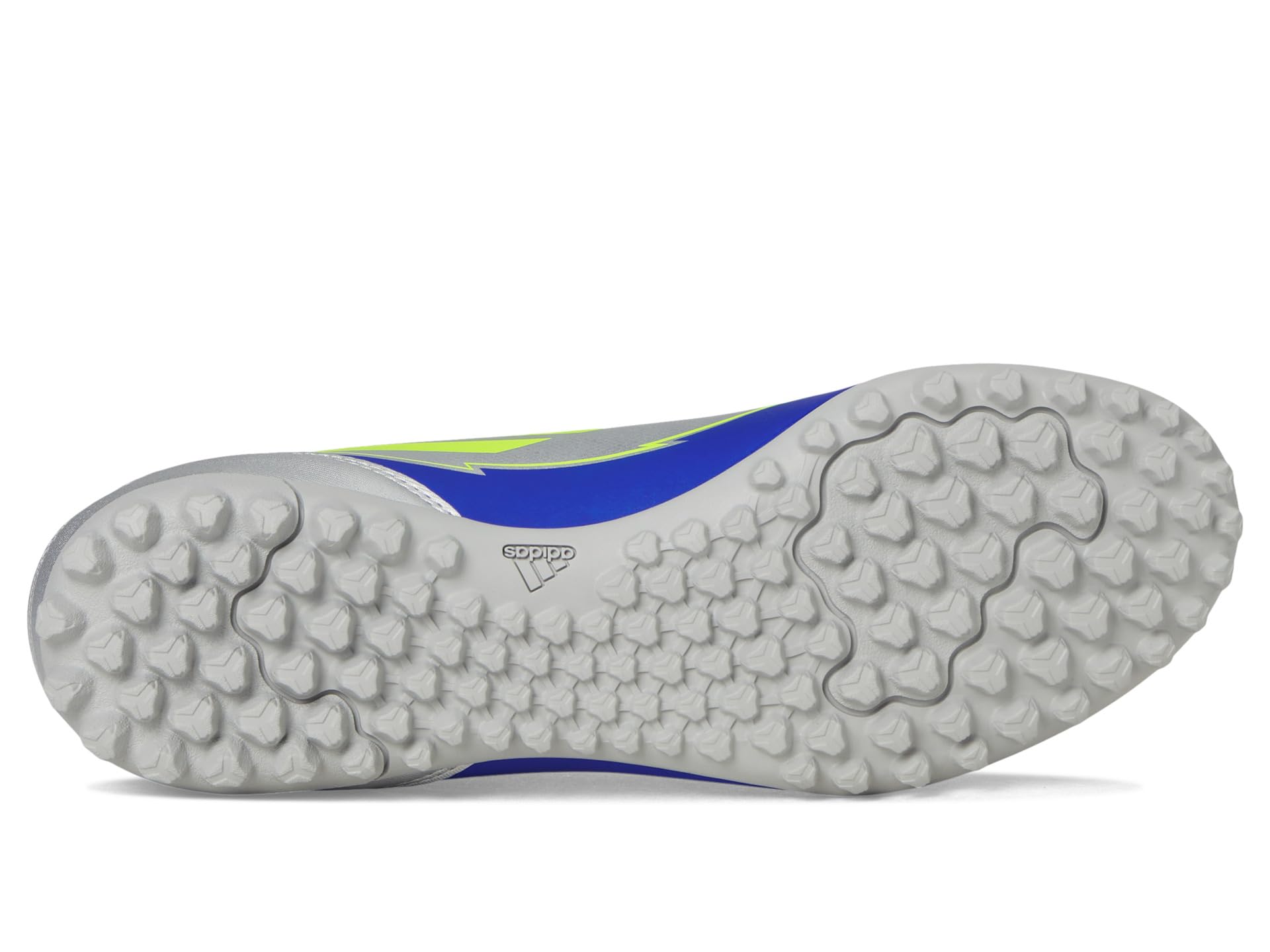 Кроссовки Unisex adidas F50 Club Turf Messi, цвет Silver Metallic/Solar Yellow/Lucid Blue — фото 3