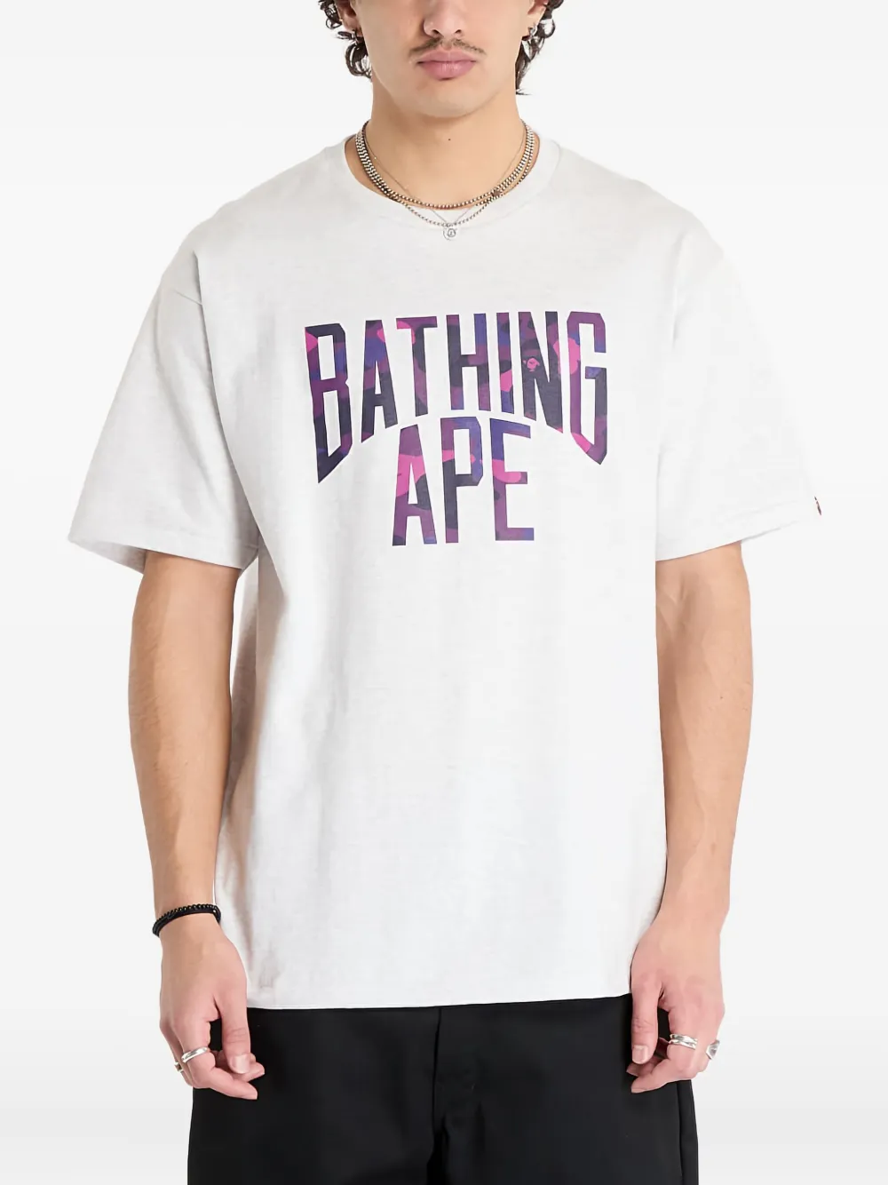 

Футболка с принтом A BATHING APE, серый