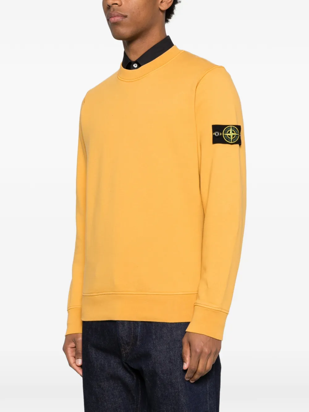 Свитшот с круглым вырезом Stone Island, желтый — фото 3