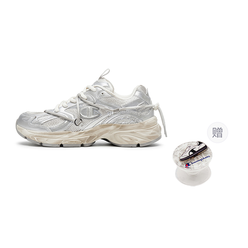 

Champion Лоу-топ чанки кроссовки унисекс серебристый/молочный белый - серебристый/молочный белый (в комплекте подставка для телефона), цвет Silver/Milk White (Comes with Phone Stand)