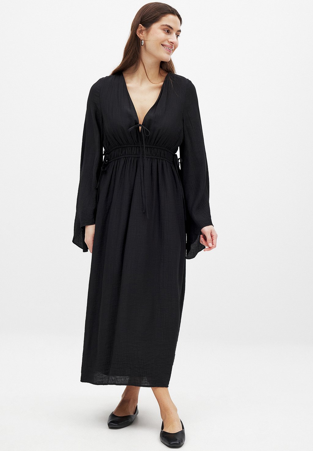 

Платье макси TIE FRONT KAFTAN NA-KD, черный