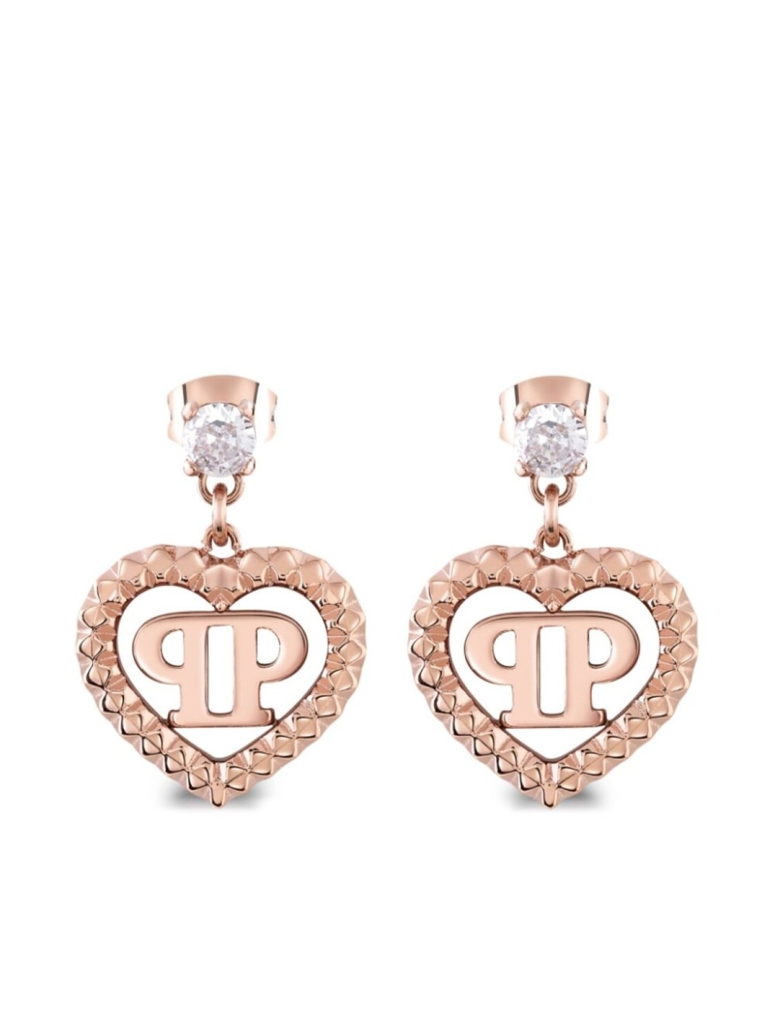 

Серьги-подвески в форме сердца Philipp Plein, розовый