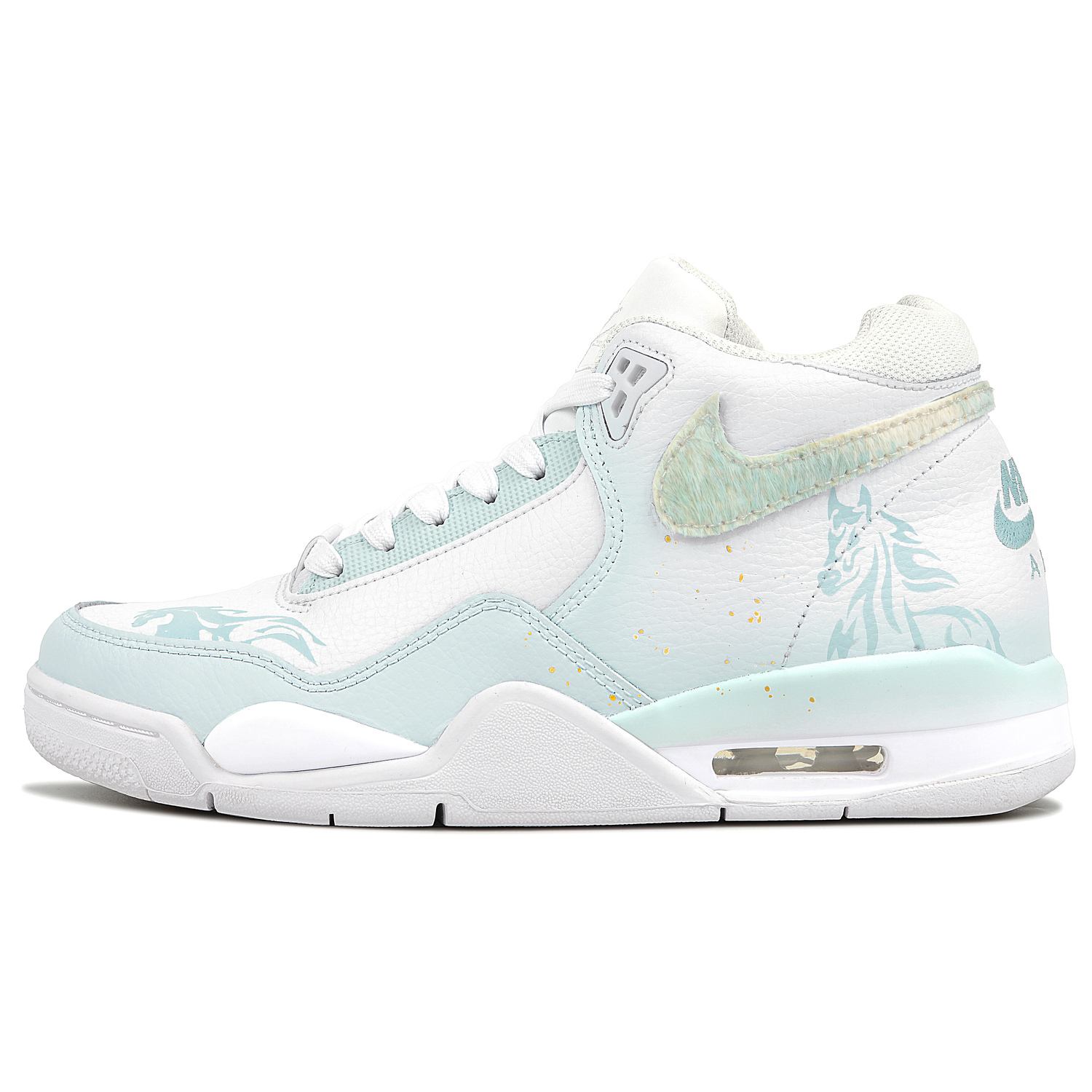 

Кроссовки Flight Legacy Abrasion Resistant Mid top Vintage Basketball Shoes Unisex Cyan Nike, cyan