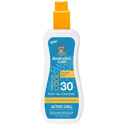 

Солнцезащитный гель-спрей Active Chill Spf 30, 237 мл, Australian Gold