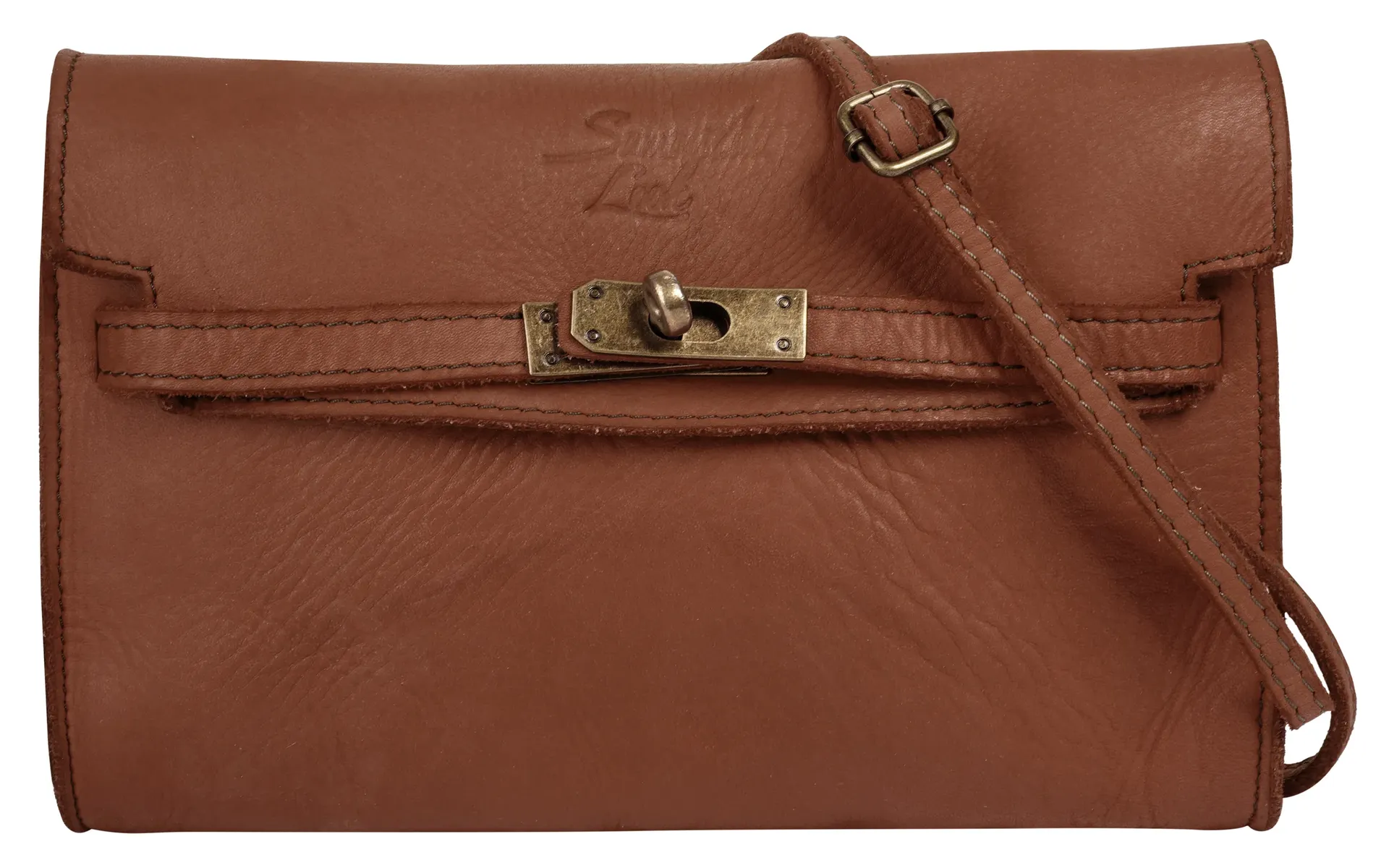 

Сумка через плечо Samantha Look, натуральная кожа, производство Италия, цвет Cognac