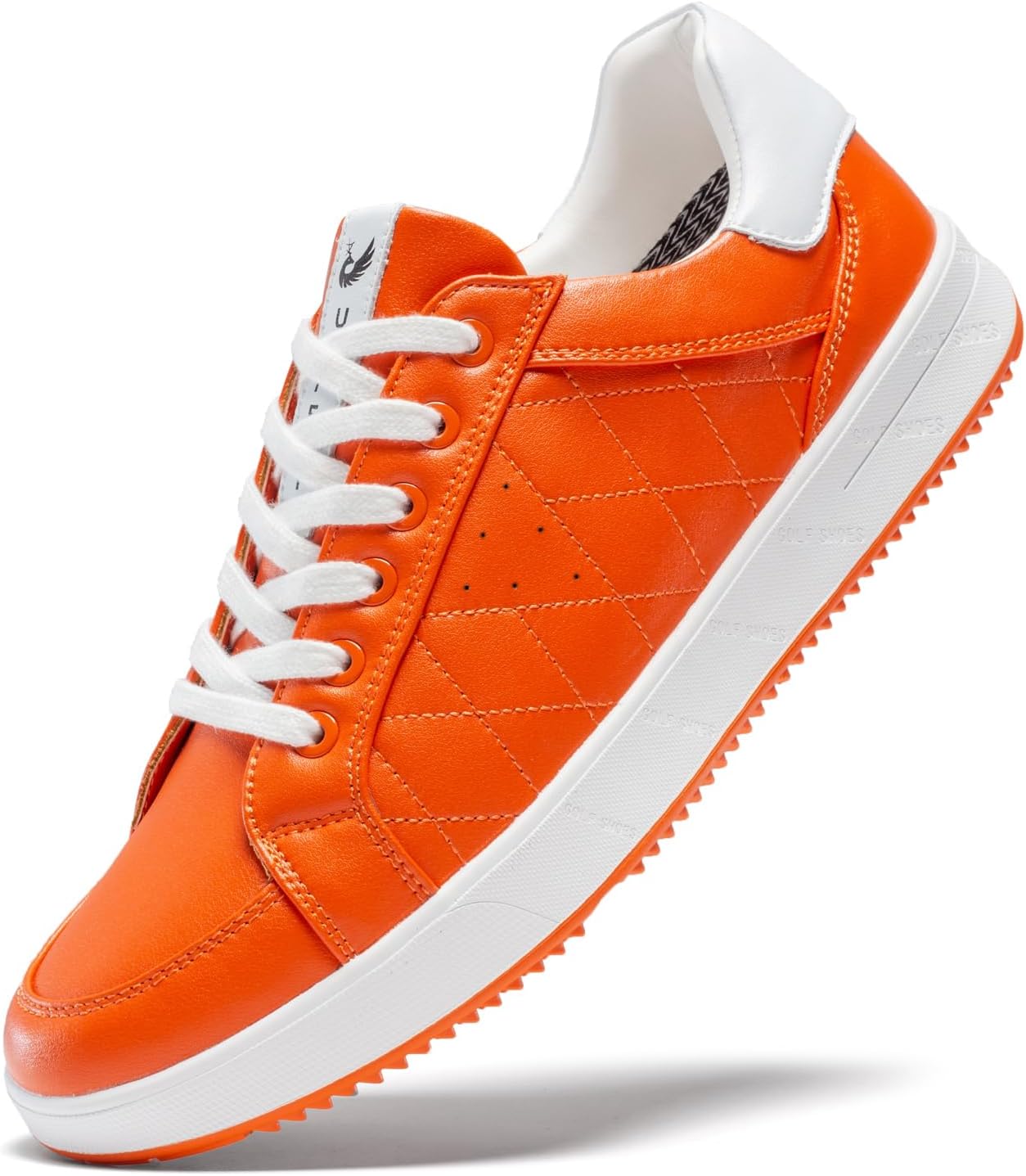 

Мужские гольф-туфли профессиональные без шипов кожаные кроссовки низкие легкие удобные шнуровка прогулочные туфли для мужчин U.Ofeiy, оранжевый