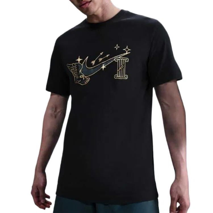 Футболка мужская black, круглый вырез, прямой крой Nike