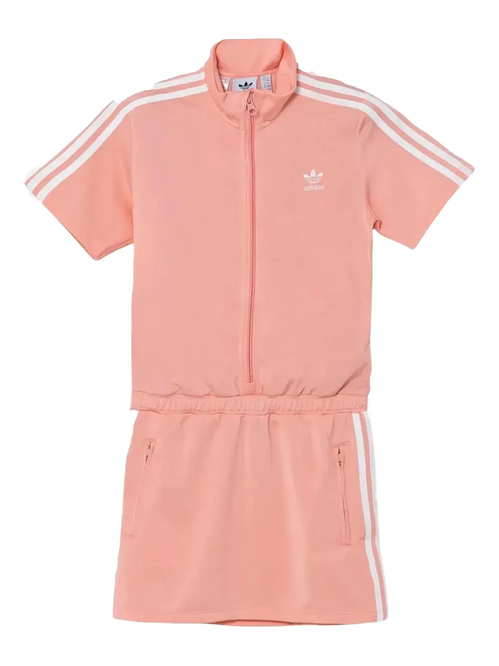Платье с короткими рукавами и застежкой-молнией Adidas Kids, розовый