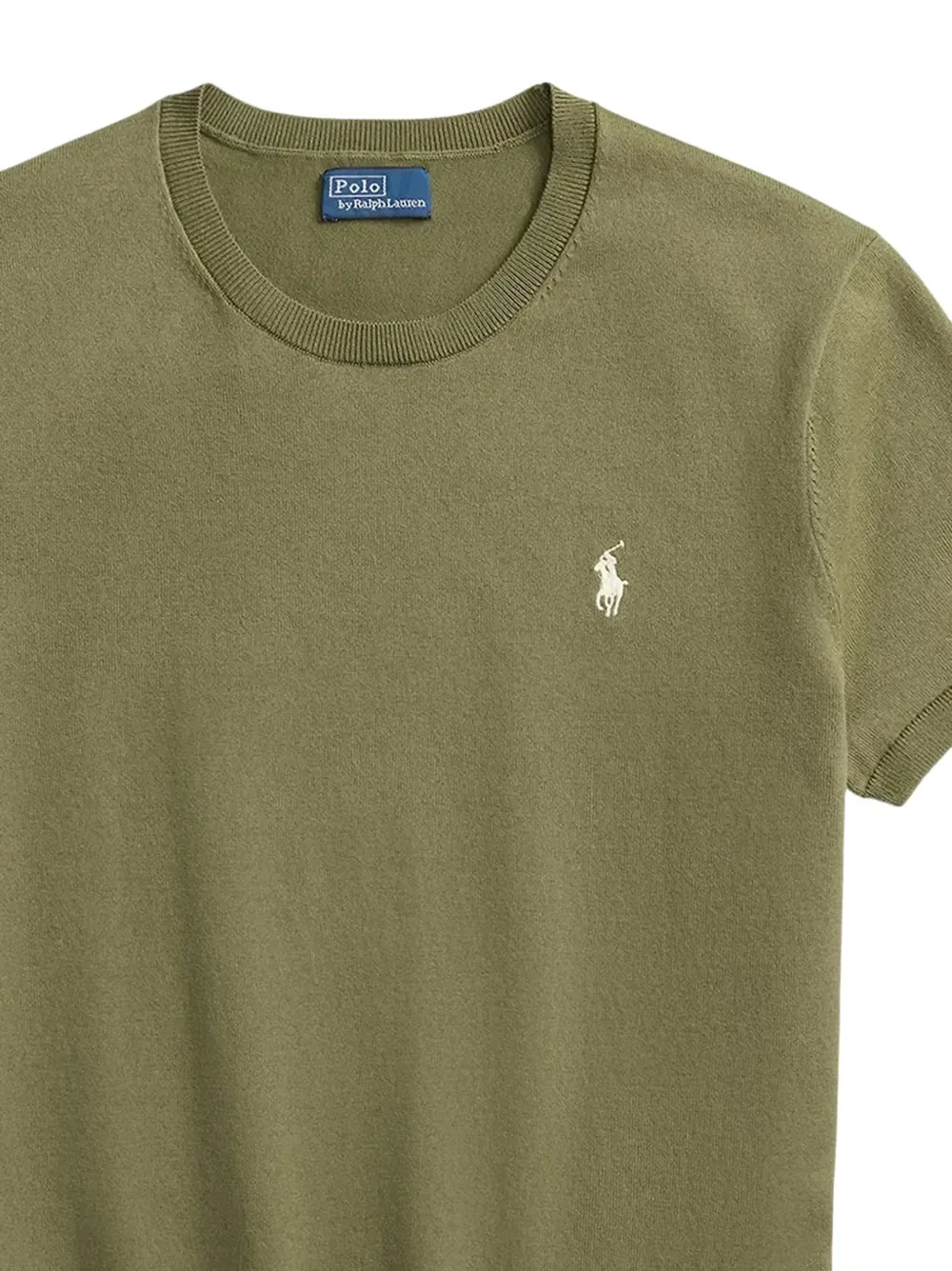 Свитер с короткими рукавами и круглым вырезом Polo Ralph Lauren, зеленый — фото 2