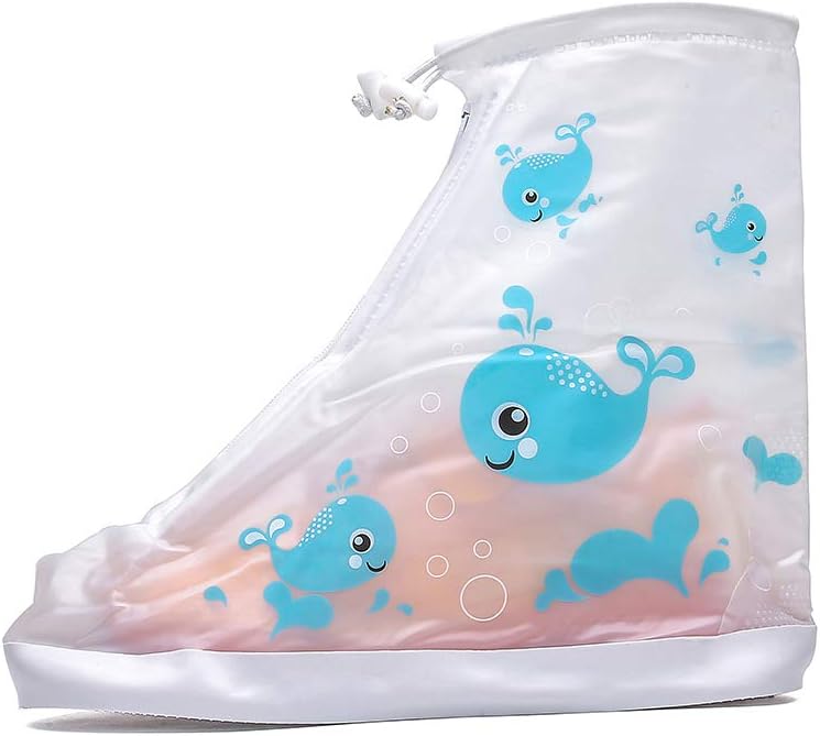 Child Waterproof Shoe Covers Outdoor Rain Overshoes for Girls Boys Chiximaxu, Blue Dolphin — фото 2
