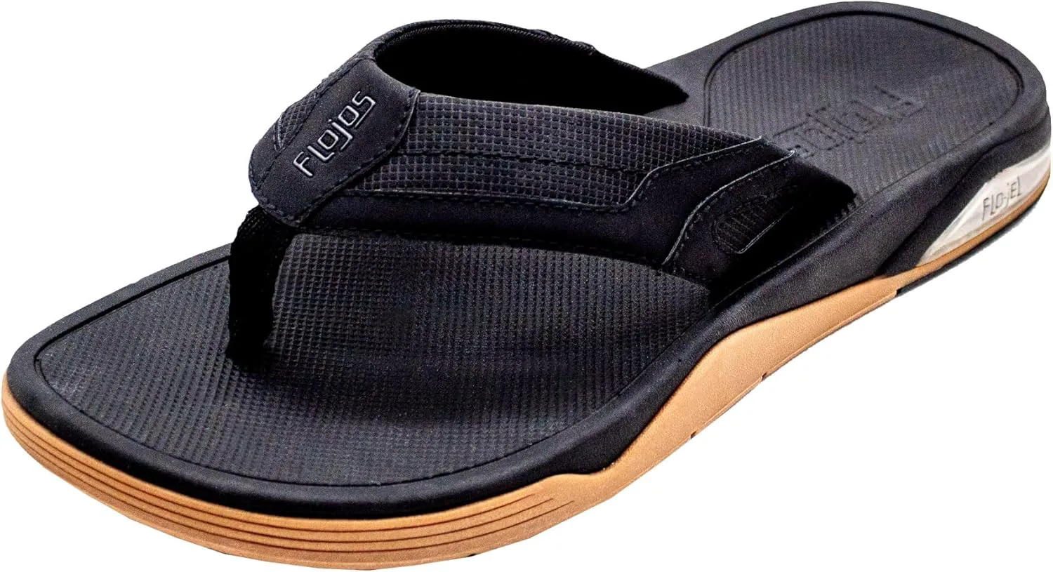 

Мужские сандалии Flojos Alto, разборная перьская ремешок с удобной стелькой Flo-jel, коричневый/бежевый, черный