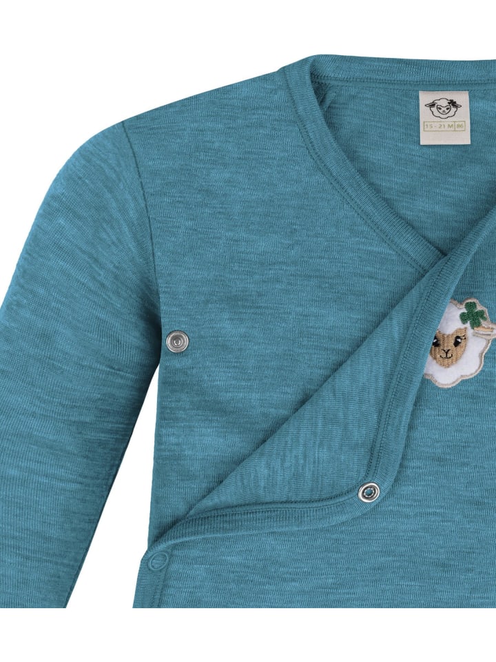 Normani Outdoor Sports Набор из 3 детских бодиков из шерсти мериноса, синего цвета — фото 3