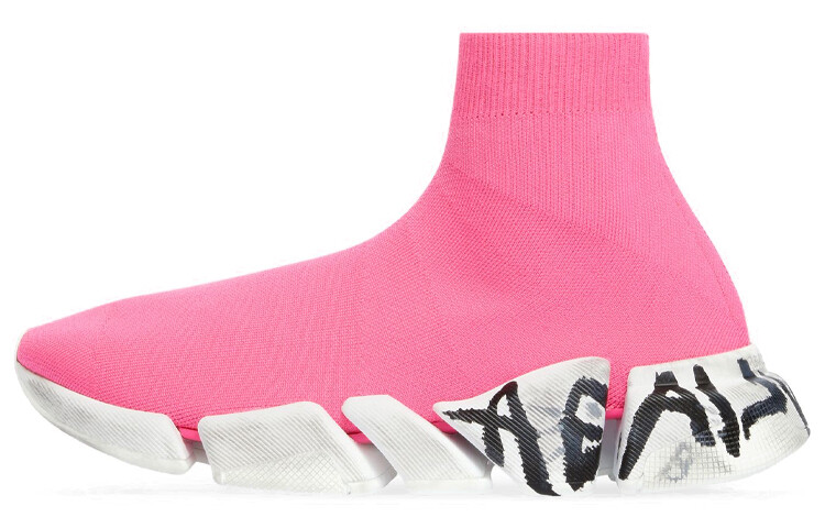 Кроссовки женские Balenciaga Speed 2.0 Graffiti Recycled, розовый