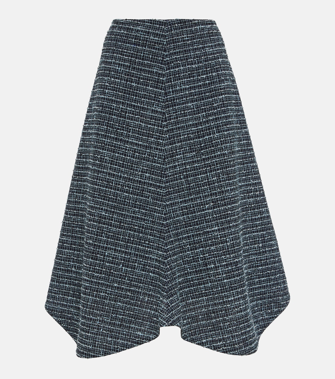

Асимметричная твидовая миди-юбка Bottega Veneta, Blue/Black/Navy