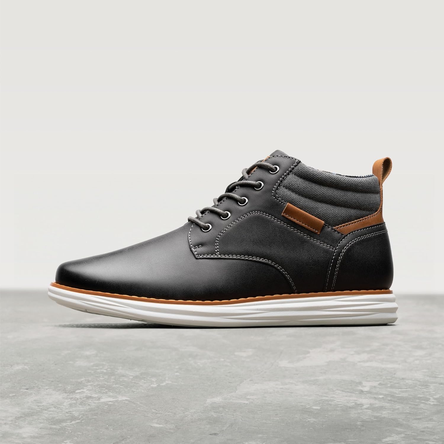 Мужские полуботинки Bruno Marc Mid Top Chukka со шнуровкой, серый — фото 3