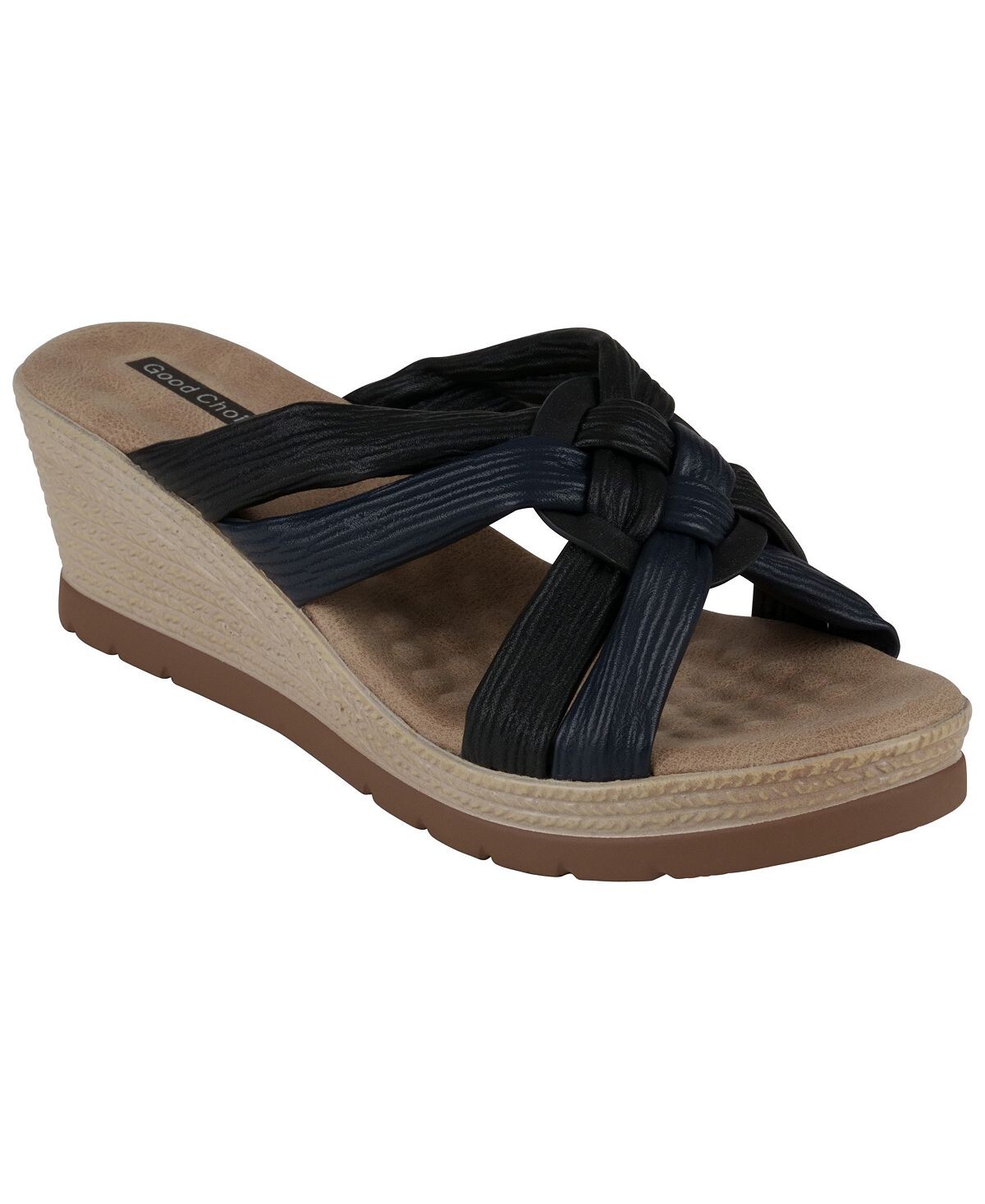 

Женские босоножки на танкетке с ремешками Caro GC Shoes, черный