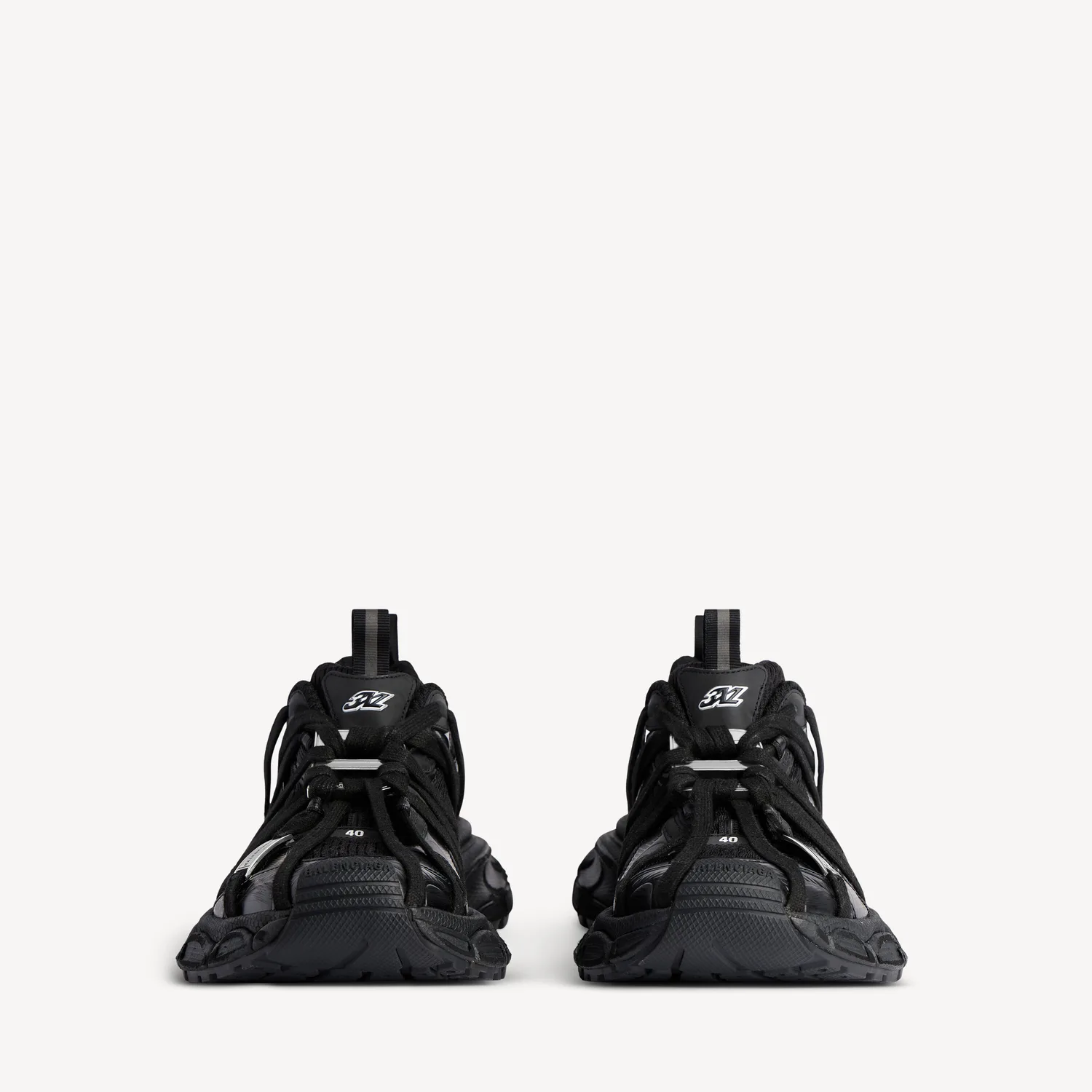 BALENCIAGA Мужские кроссовки 3XL Extreme Laces B в черном цвете — фото 3