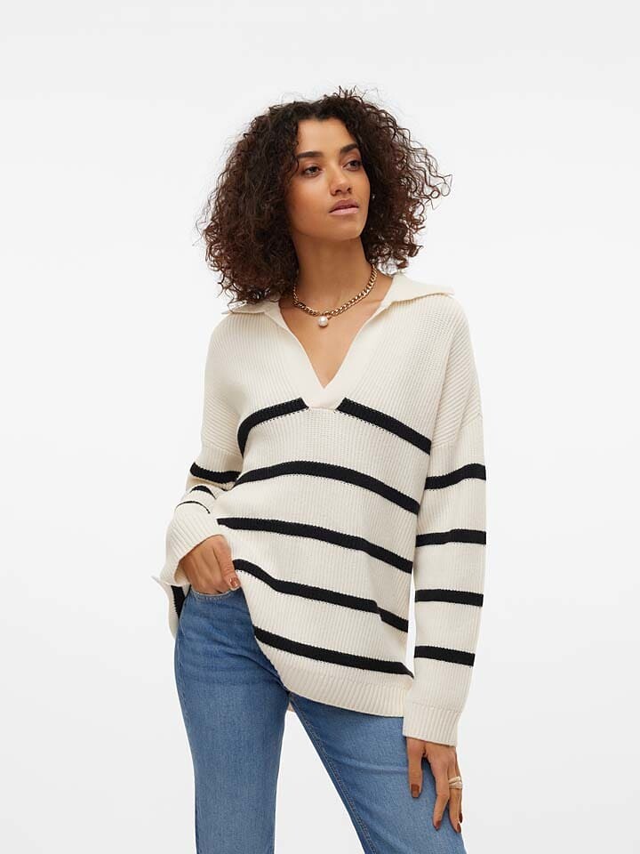 

Пуловер Vero Moda Pullover Luna, цвет Weiß/Schwarz