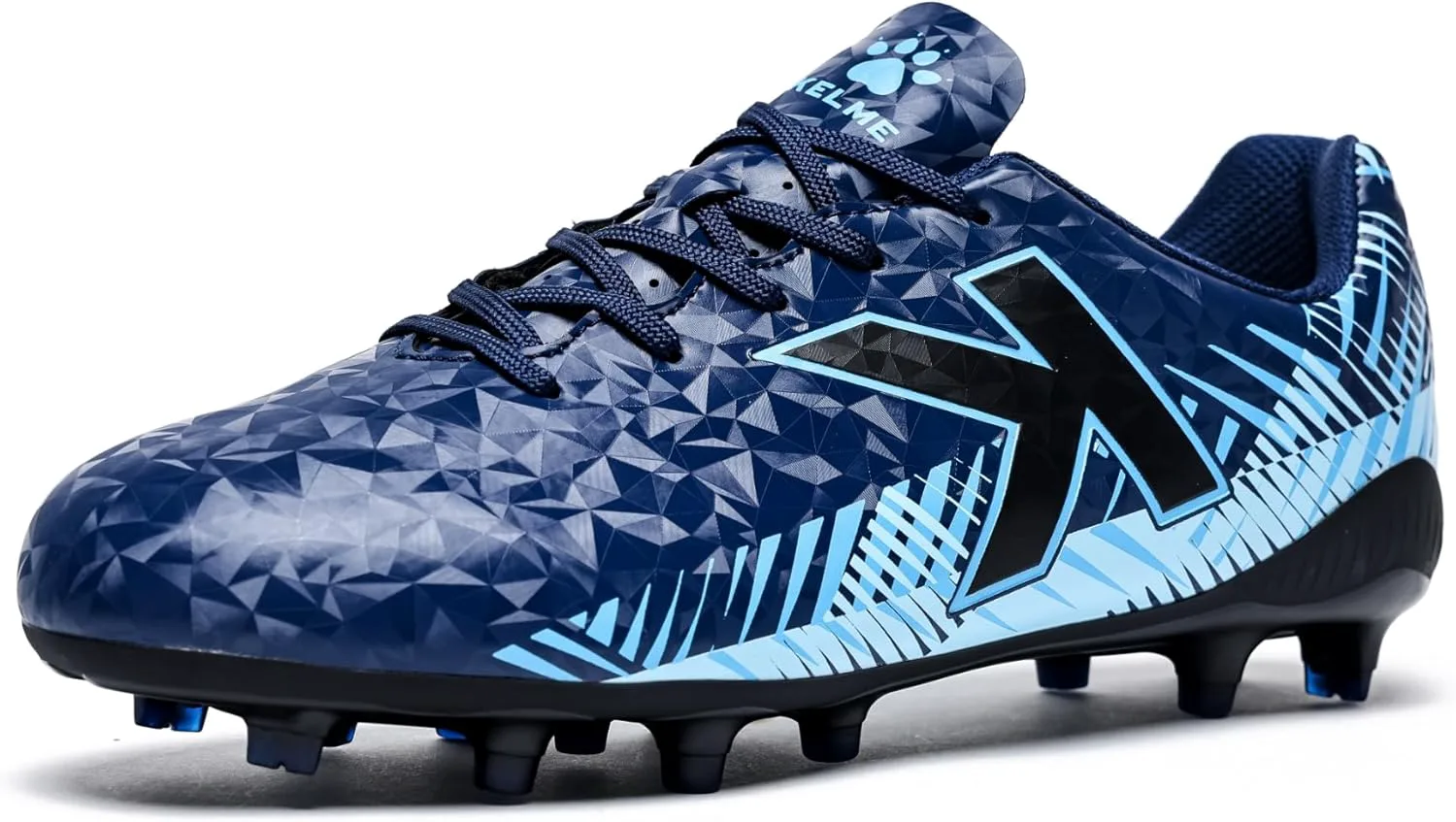 Футбольные бутсы KELME Blaze для молодежи, для твердого/искусственного покрытия, уличная спортивная обувь для молодых мужчин и женщин, синий/черный