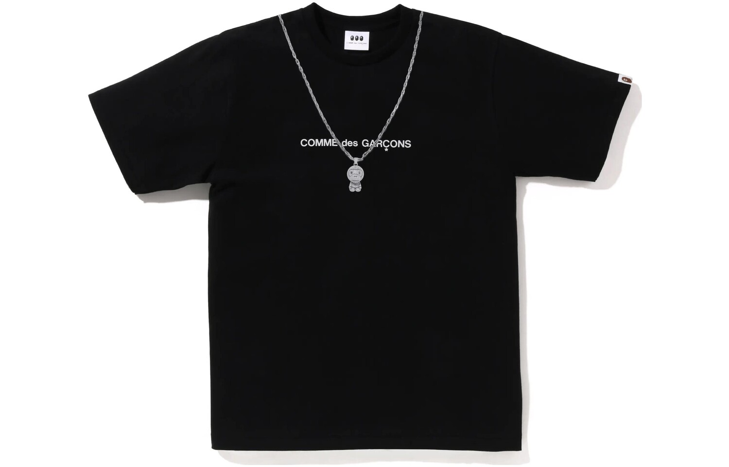 

Футболка ко-бренда X CDG, унисекс, черная A Bathing Ape, черный