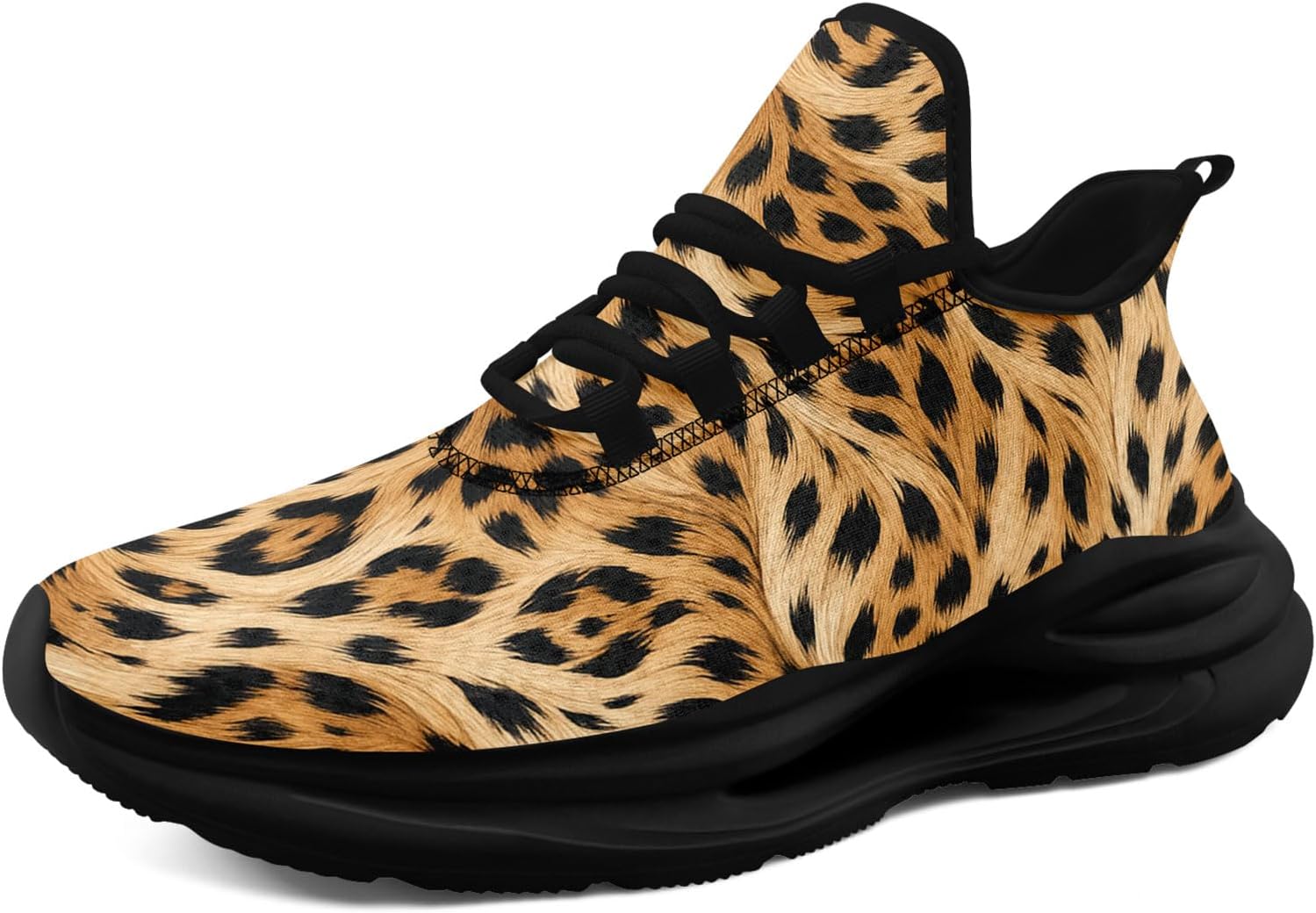 

Женские беговые кроссовки AWSOLE с леопардовым принтом, мужские яркие сетчатые кроссовки, легкие, дышащие, с амортизирующей подошвой и шнуровкой, черный/коричневый/бежевый