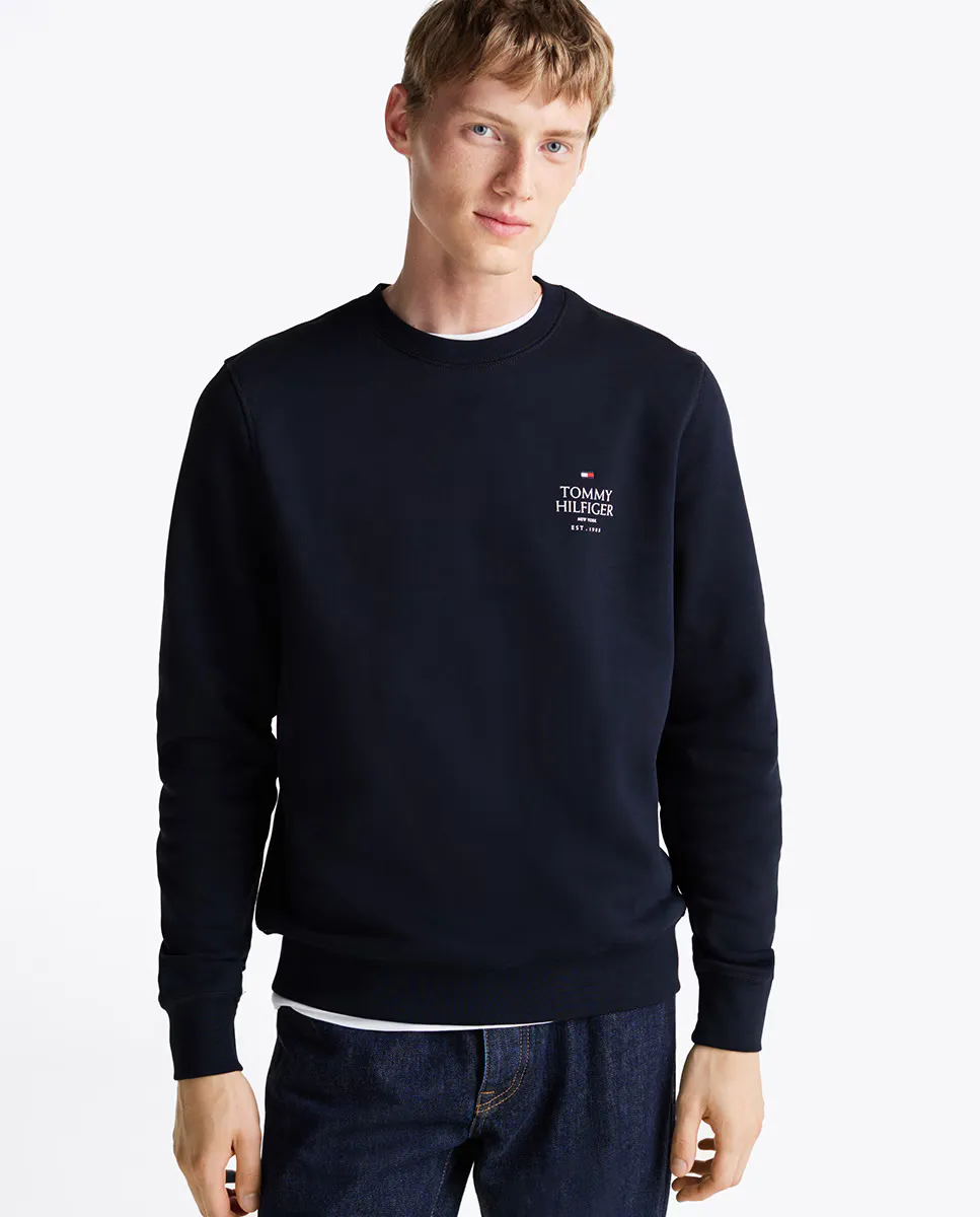 

Мужская толстовка с фирменным принтом Tommy Hilfiger, темно-синий